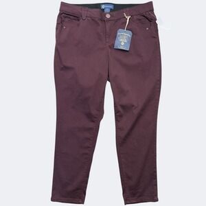 Democracy Ab-solution Ankle Skimmer Pants Womens 18W Dark Burgundy Stretch‎ NWT
